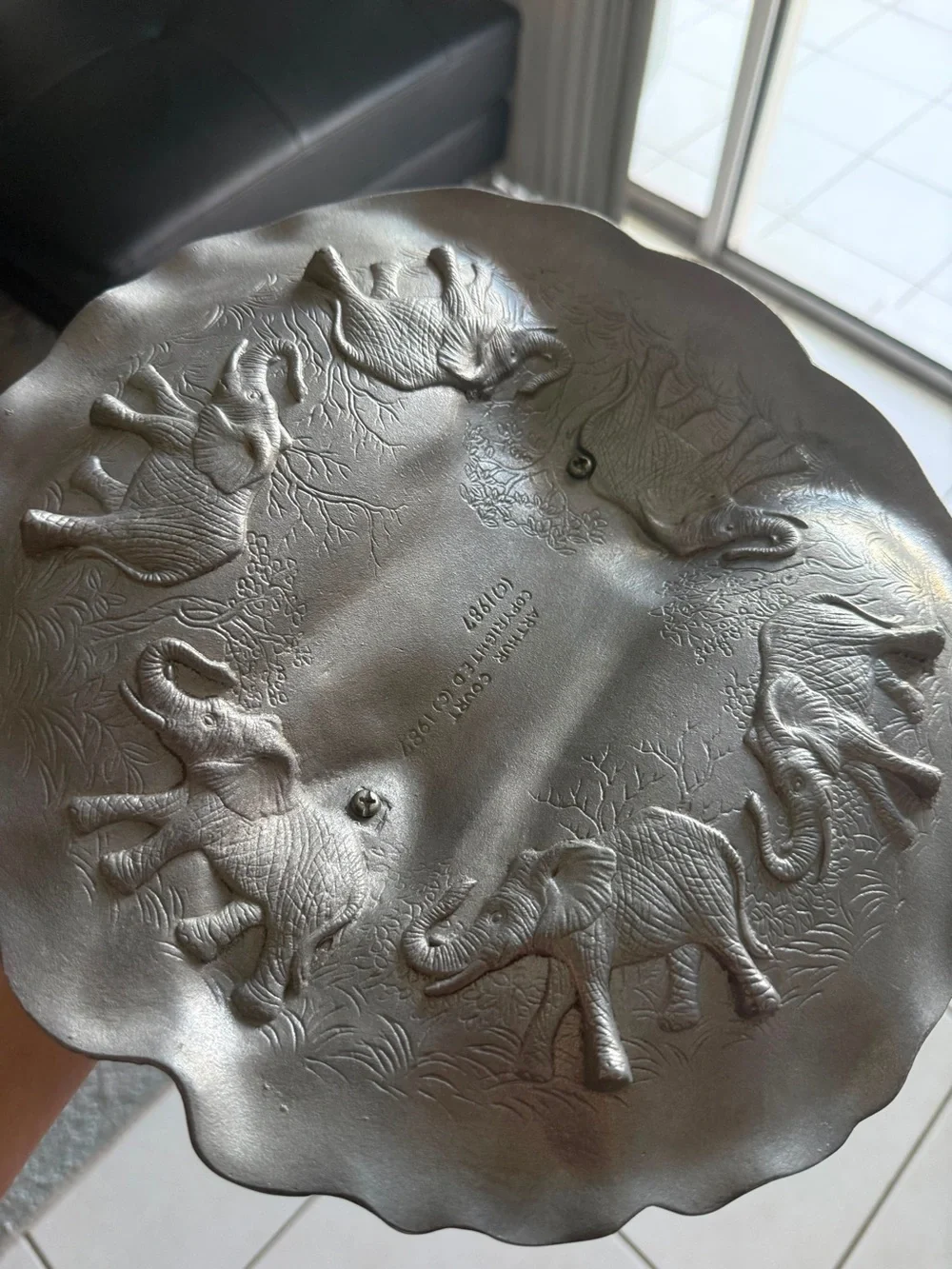 Arthur Court Elephant Covered Cast Aluminum Bowl 1979 Vintage Rare